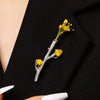 Wholesale Unisex Geometric Forestinspired Alloy Electroplated Dried Flower Brooch Clothing Accessory