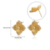 Wholesale Unisex Geometric Fourleaf Clover Goldplated Brass And Silver Diamond Necklace And Stainless Steel Earrings With Electroplating