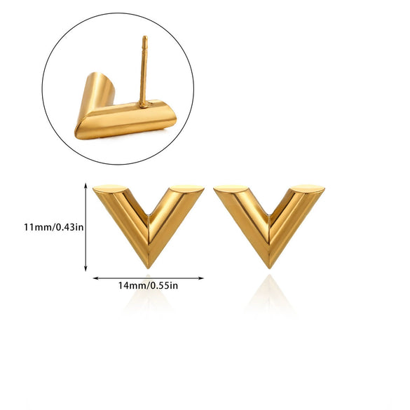Wholesale Unisex Geometric Gold Electroplated Stainless Steel Earrings
