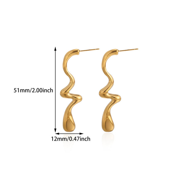 Wholesale Unisex Geometric Gold Electroplated Stainless Steel Earrings
