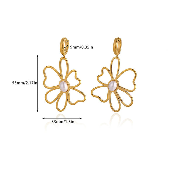 Wholesale Unisex Geometric Gold Electroplated Stainless Steel Earrings