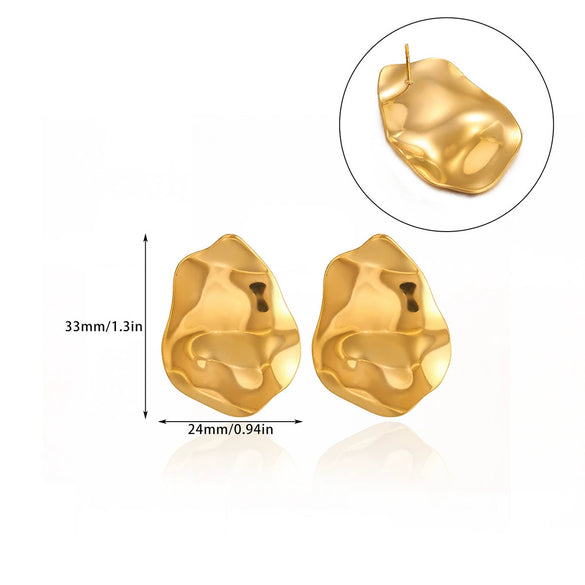 Wholesale Unisex Geometric Gold Electroplated Stainless Steel Earrings