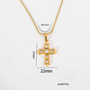 Wholesale Unisex Geometric Gold Plated Titanium Steel Stacking Cuban Chain Cross Necklace