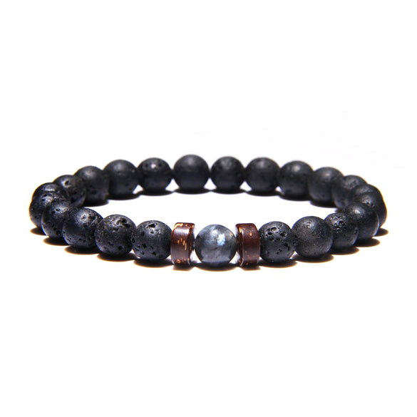Wholesale Unisex Geometric Handmade Volcanic Stone Bracelet
