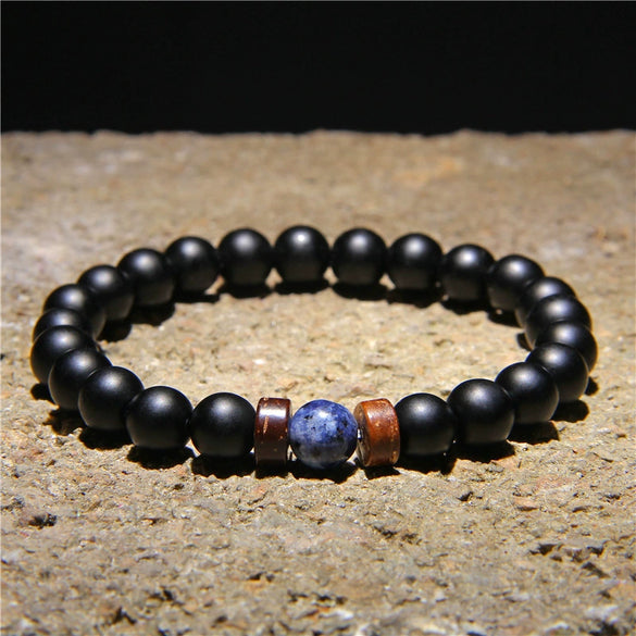 Wholesale Unisex Geometric Handmade Volcanic Stone Bracelet