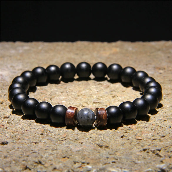 Wholesale Unisex Geometric Handmade Volcanic Stone Bracelet