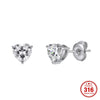 Wholesale Unisex Geometric Heartshaped Zircon Earrings In 316 Stainless Steel With Electroplating Original Design