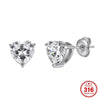 Wholesale Unisex Geometric Heartshaped Zircon Earrings In 316 Stainless Steel With Electroplating Original Design