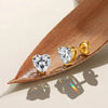 Wholesale Unisex Geometric Heartshaped Zircon Earrings In 316 Stainless Steel With Electroplating Original Design