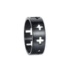Wholesale Unisex Geometric Hollow Cross Titanium Steel Ring With Electroplating