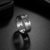 Wholesale Unisex Geometric Hollow Cross Titanium Steel Ring With Electroplating