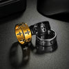 Wholesale Unisex Geometric Hollow Cross Titanium Steel Ring With Electroplating