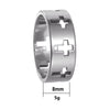 Wholesale Unisex Geometric Hollow Cross Titanium Steel Ring With Electroplating