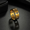 Wholesale Unisex Geometric Hollow Cross Titanium Steel Ring With Electroplating