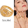Wholesale Unisex Geometric Hollow Electroplated Inlaid Zircon Copper And Titanium Steel Ring
