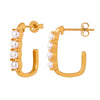 Wholesale Unisex Geometric Inlaid High Gloss Beading Design Gold Plated Titanium Steel U Shaped Earrings