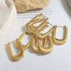 Wholesale Unisex Geometric Ins Style Gold Plated Titanium Steel Ushaped Earrings