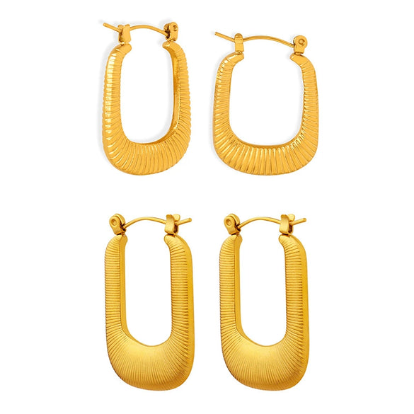 Wholesale Unisex Geometric Ins Style Gold Plated Titanium Steel Ushaped Earrings