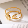 Wholesale Unisex Geometric Light Luxury Style Electroplated Titanium Steel Ferris Wheel Pin Opening Ring Tail Ring