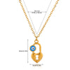 Wholesale Unisex Geometric Lock Devil's Eye Pendant Necklace With Gold Electroplated Environmentally Friendly Copper