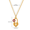 Wholesale Unisex Geometric Lock Devil's Eye Pendant Necklace With Gold Electroplated Environmentally Friendly Copper