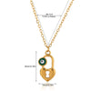 Wholesale Unisex Geometric Lock Devil's Eye Pendant Necklace With Gold Electroplated Environmentally Friendly Copper