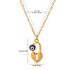 Wholesale Unisex Geometric Lock Devil's Eye Pendant Necklace With Gold Electroplated Environmentally Friendly Copper