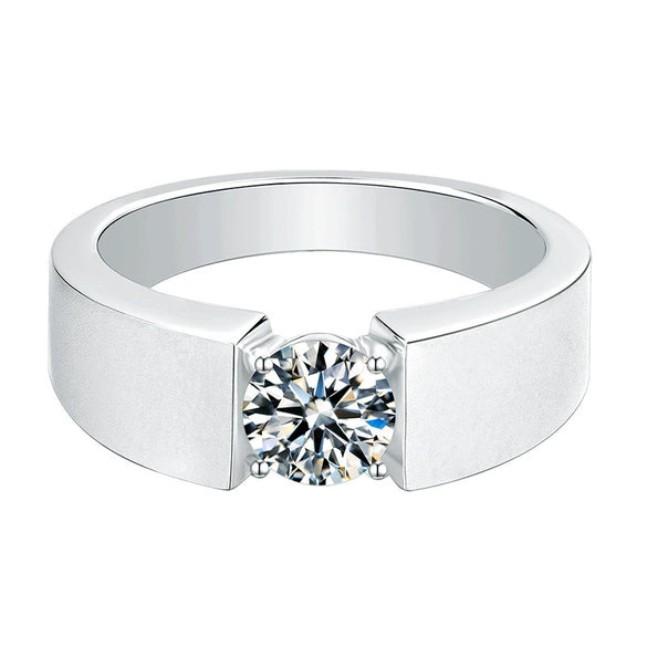 Wholesale Unisex Geometric Mosan Diamond Ring S925 Sterling Silver Plated 18K Gold