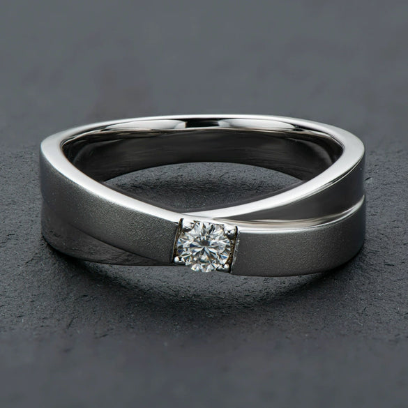 Wholesale Unisex Geometric Mosan Diamond Ring S925 Sterling Silver Plated 18K Gold