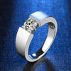 Wholesale Unisex Geometric Mosan Diamond Ring S925 Sterling Silver Plated 18K Gold