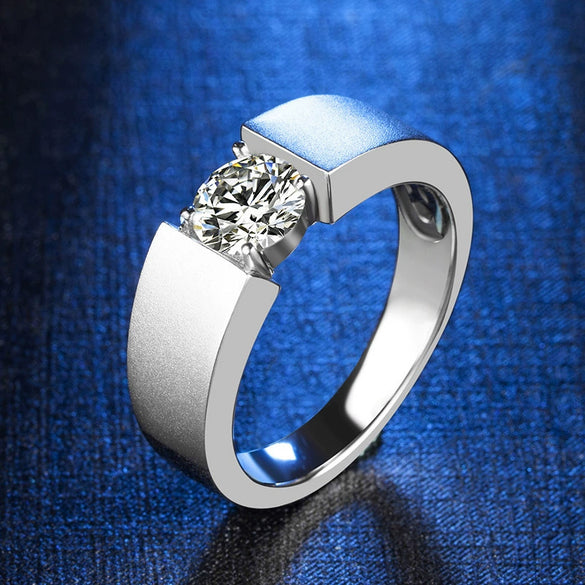Wholesale Unisex Geometric Mosan Diamond Ring S925 Sterling Silver Plated 18K Gold