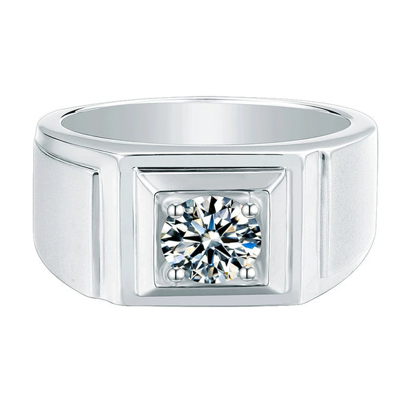 Wholesale Unisex Geometric Mosan Diamond Ring S925 Sterling Silver Plated 18K Gold