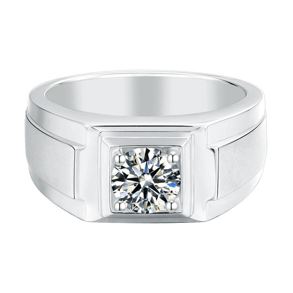 Wholesale Unisex Geometric Mosan Diamond Ring S925 Sterling Silver Plated 18K Gold