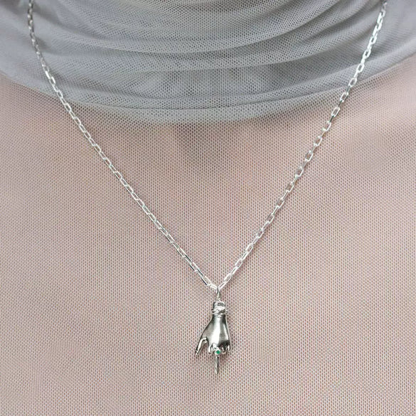 Wholesale Unisex Geometric Palm Coin Pendant Necklace With Oshaped Chain Gold Plated Copper And Titanium Steel