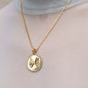 Wholesale Unisex Geometric Palm Coin Pendant Necklace With Oshaped Chain Gold Plated Copper And Titanium Steel