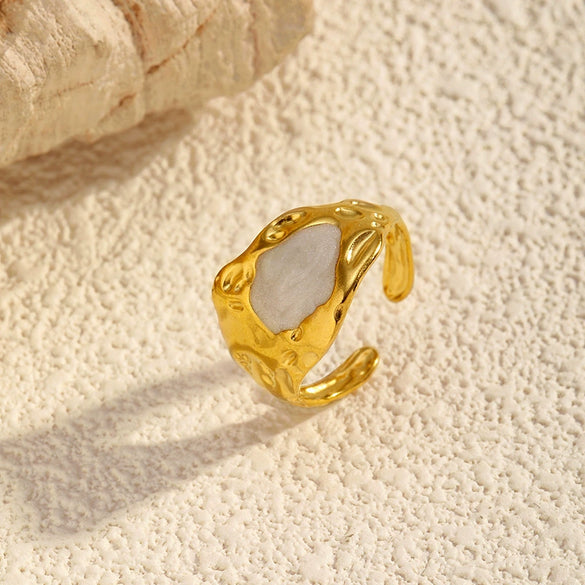 Wholesale Unisex Geometric Polished Electroplated Stainless Steel Titanium Steel Open Ring Jewelry