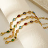 Wholesale Unisex Geometric Real Gold Plated Stainless Steel Bracelet With Microinlaid Zircon Retro Design