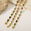 Wholesale Unisex Geometric Real Gold Plated Stainless Steel Bracelet With Microinlaid Zircon Retro Design