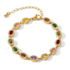 Wholesale Unisex Geometric Real Gold Plated Stainless Steel Bracelet With Microinlaid Zircon Retro Design