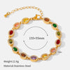 Wholesale Unisex Geometric Real Gold Plated Stainless Steel Bracelet With Microinlaid Zircon Retro Design