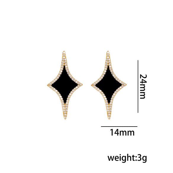 Wholesale Unisex Geometric Rhombus Pendant Necklace Made Of Brass Zircon And Environmentally Friendly Copper With Electroplating
