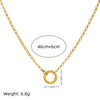 Wholesale Unisex Geometric Round Oval Necklace Electroplated 18K Gold Color Retention Copper Stainless Steel