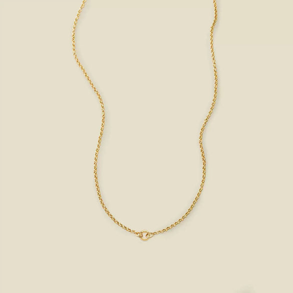 Wholesale Unisex Geometric Round Oval Necklace Electroplated 18K Gold Color Retention Copper Stainless Steel