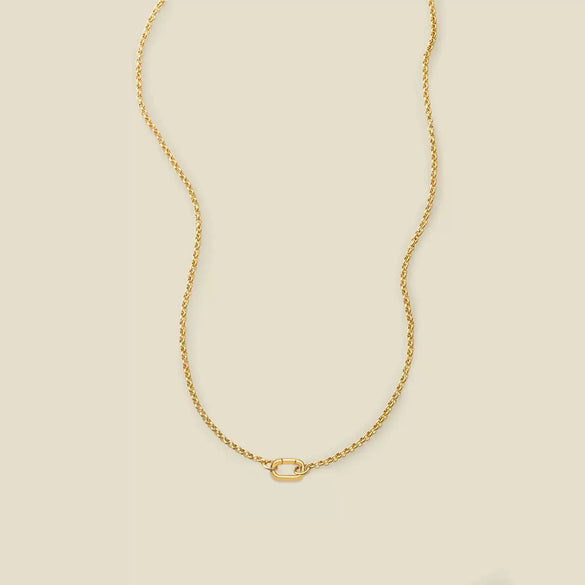 Wholesale Unisex Geometric Round Oval Necklace Electroplated 18K Gold Color Retention Copper Stainless Steel