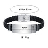 Wholesale Unisex Geometric Silicone And Stainless Steel Twist Woven Bracelet With Mirror Polished And Engraved Electroplated