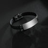 Wholesale Unisex Geometric Silicone And Stainless Steel Twist Woven Bracelet With Mirror Polished And Engraved Electroplated