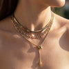 Wholesale Unisex Geometric Snake Bone Chain Necklace With Ring Shape Stainless Steel Electroplated