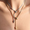Wholesale Unisex Geometric Snake Bone Chain Necklace With Ring Shape Stainless Steel Electroplated