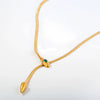 Wholesale Unisex Geometric Snake Bone Chain Necklace With Ring Shape Stainless Steel Electroplated
