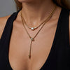 Wholesale Unisex Geometric Snake Bone Chain Necklace With Ring Shape Stainless Steel Electroplated